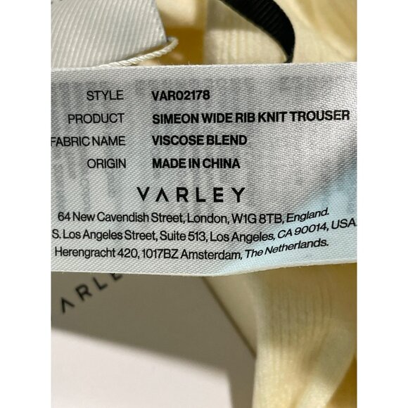 New Varley Wide Leg Rib Knit Pull On Jogger Pants Travel Medium - Picture 8 of 9
